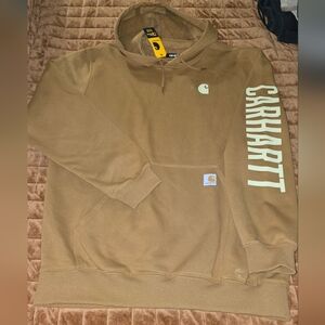 NWT Carhartt Rain Defender Hoodie Men’s Large Brown Loose Fit